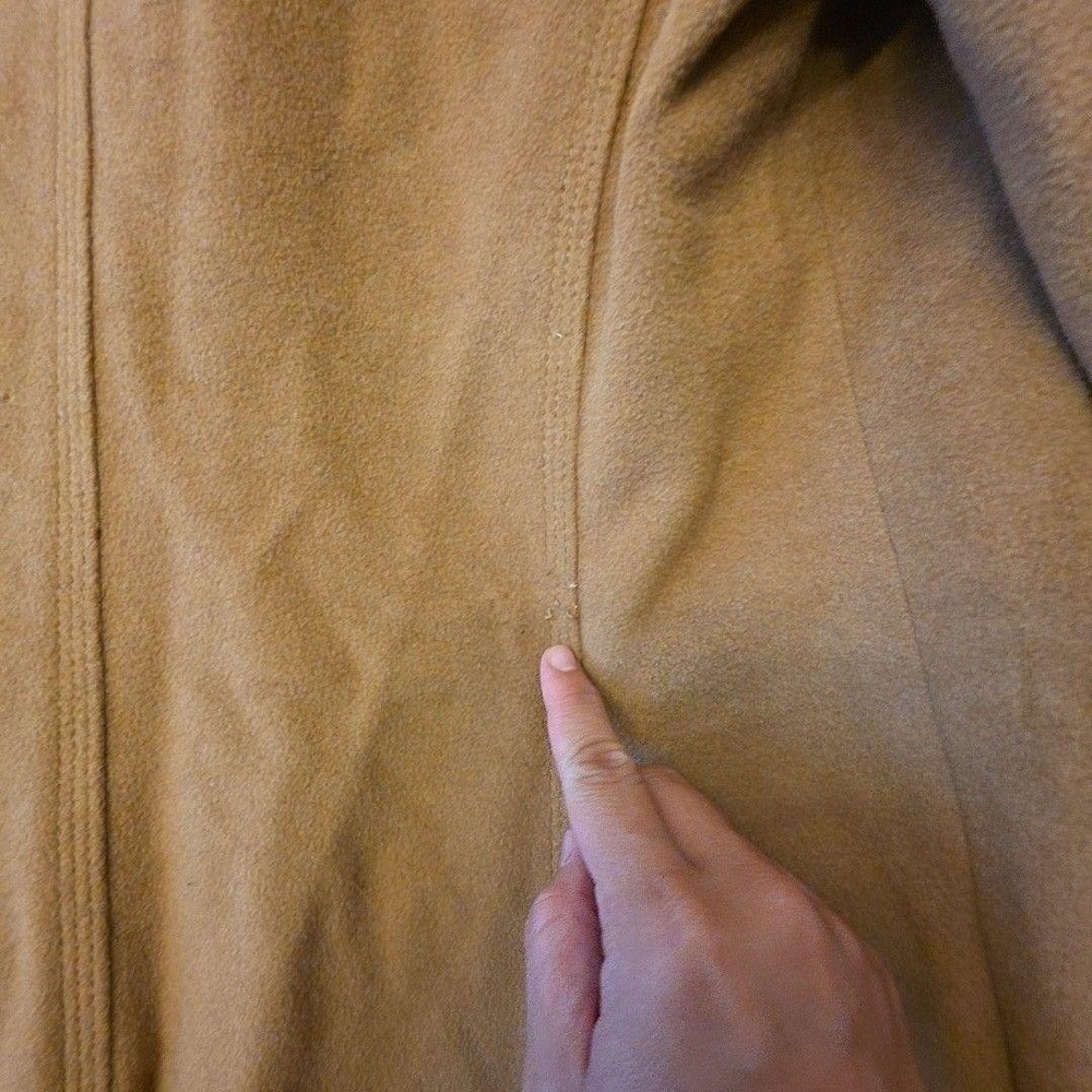 Banana Republic Coat Womens L Brown Wool Single Breasted Overcoat Lined Twill - Picture 12 of 14